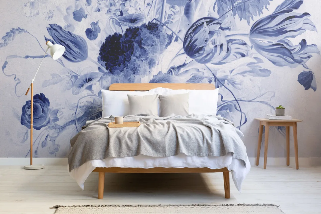 Blue Delft de Heem Floral Wallpaper Mural