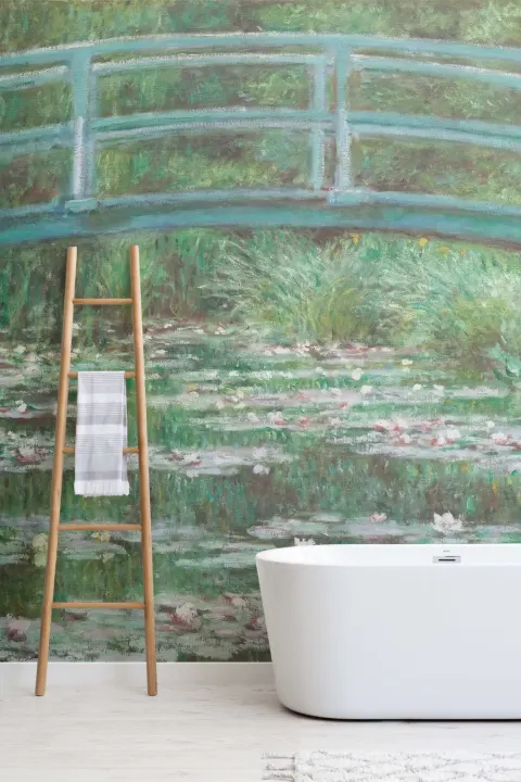 Mural Papel Pintado Cuadro Puente sobre un Estanque de Nenúfares de Monet