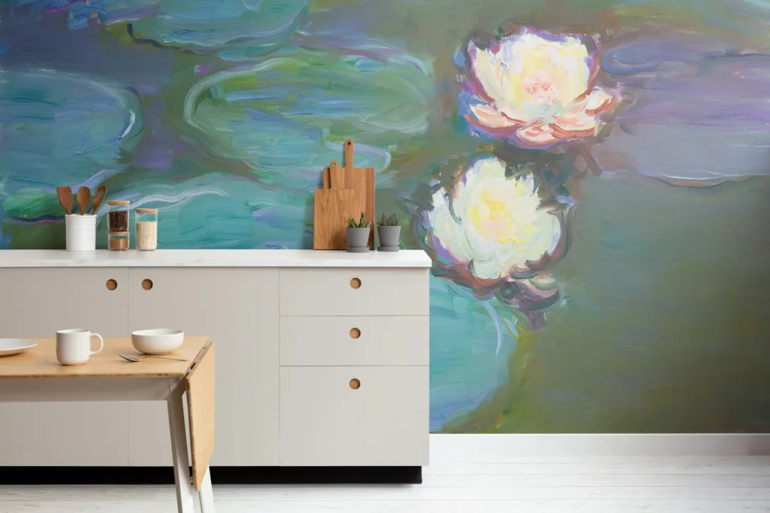 Monet vannliljer maleri kunst fototapet
