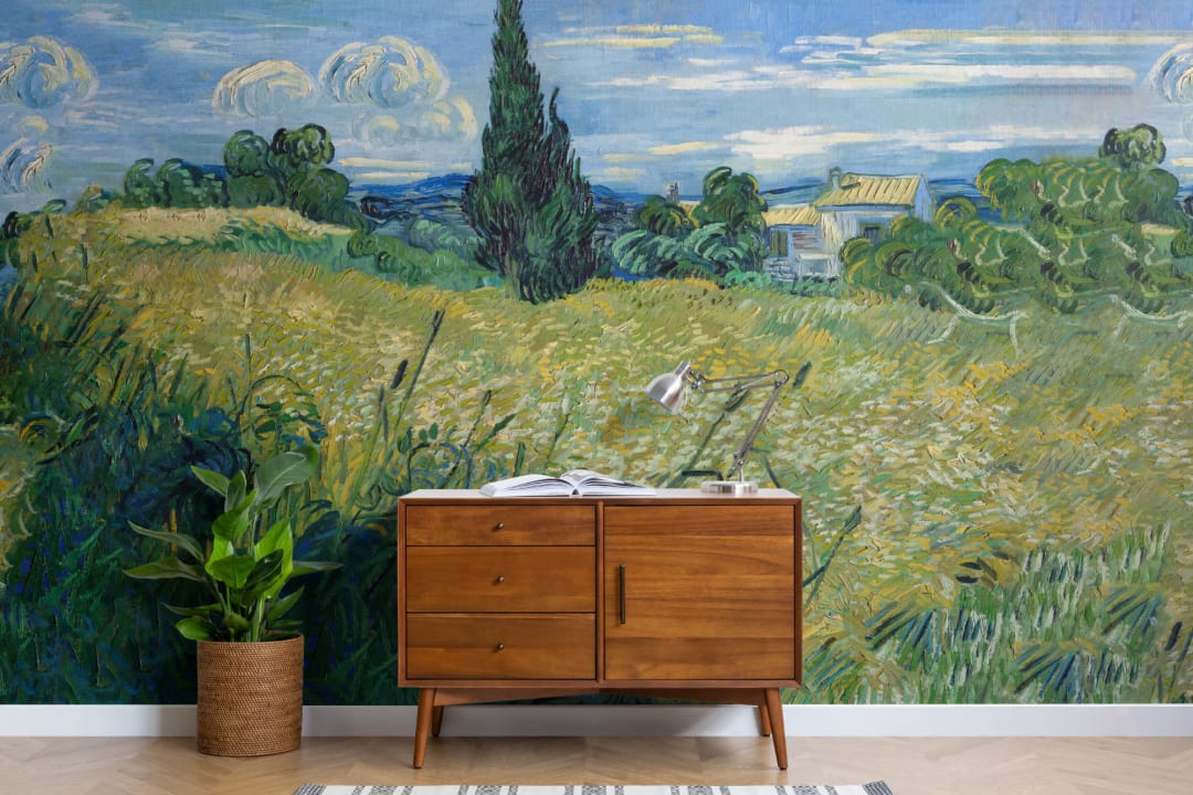 Papel Pintado Campo de Trigo con Cipreses de Van Gogh