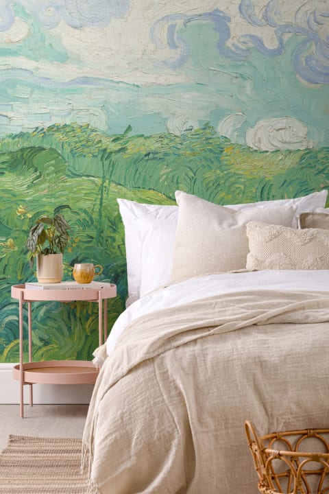 Groene korenvelden van Vincent van Gogh Muurschildering