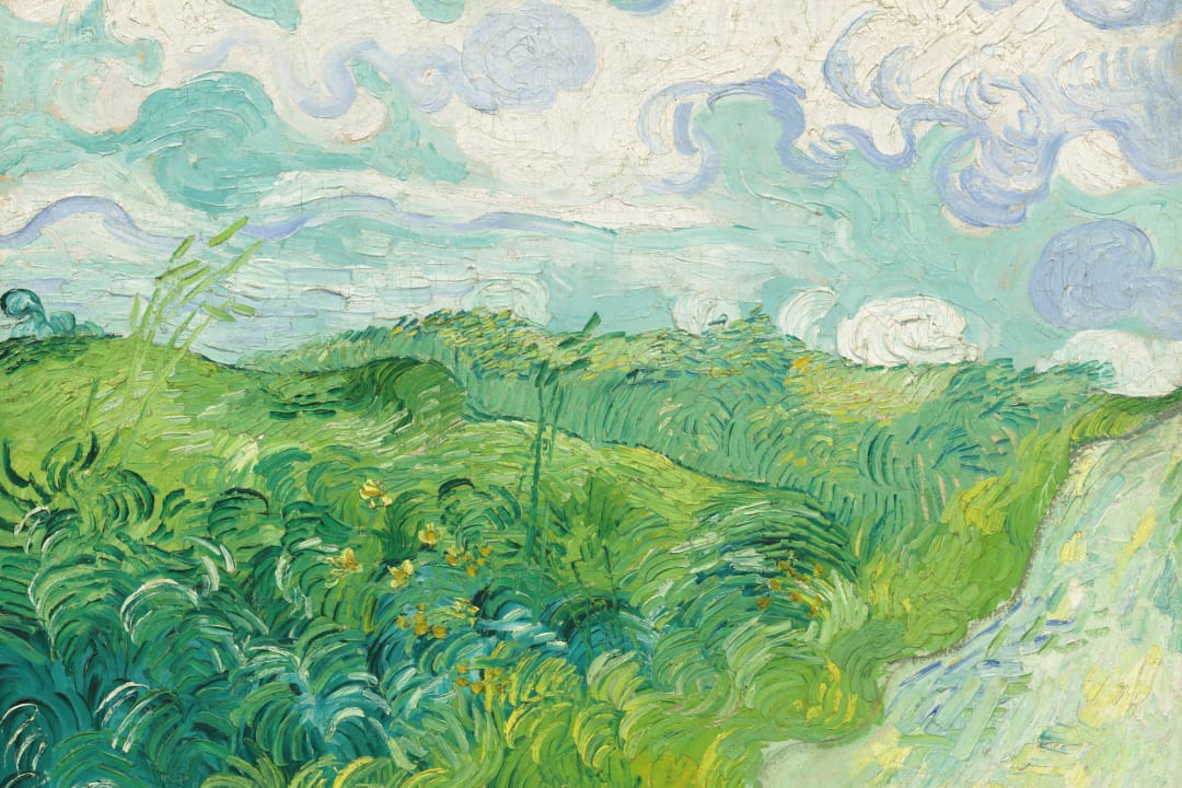 Green Wheat Fields by Vincent van Gogh Wall Mural