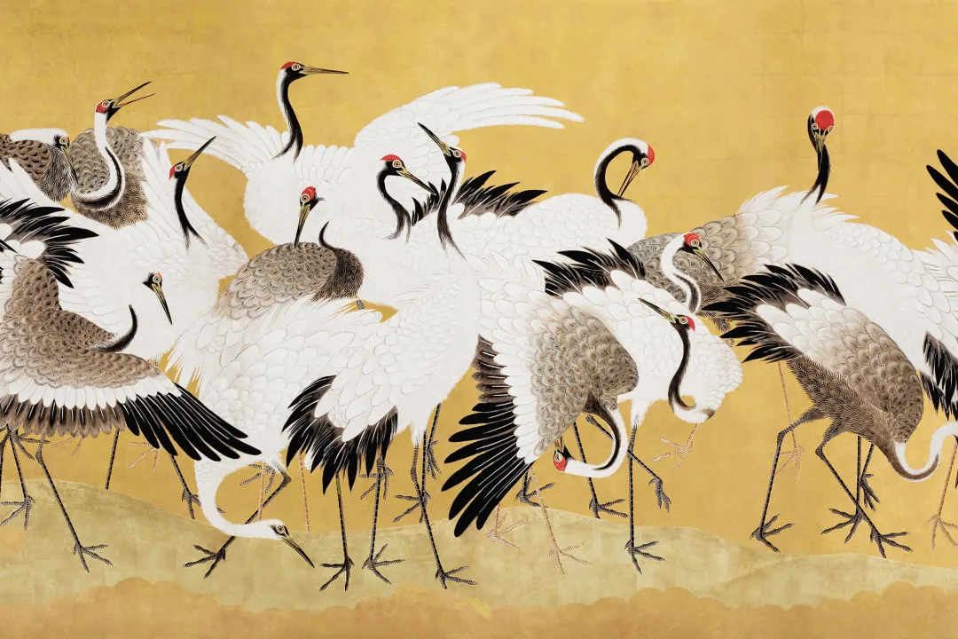 Flock of Cranes by Ishida Yūtei Wall Mural