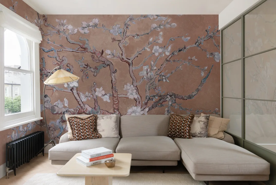 Pink Almond Blossom by Vincent Van Gogh Mural