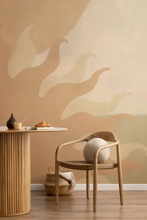 Beige abstrakt solflamme kunst fototapet