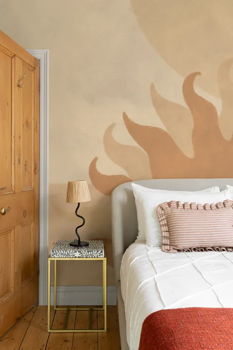 Beige Sunburst Boho Nature Wall Mural