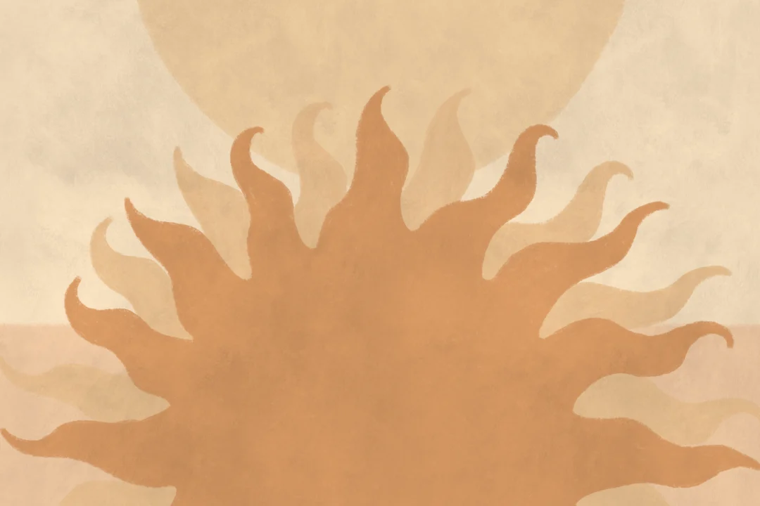 Beige Sunburst Boho Nature Wall Mural