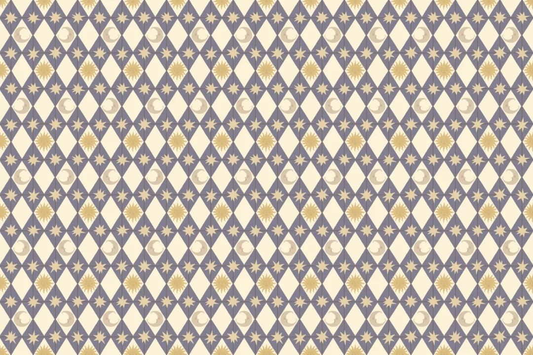 Murales de papel pintado geométricos Blue Celestial Pattern Dreamer para dormitorio