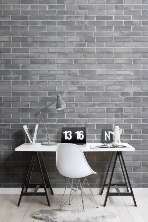 Mural Papel Pintado Ladrillo Gris