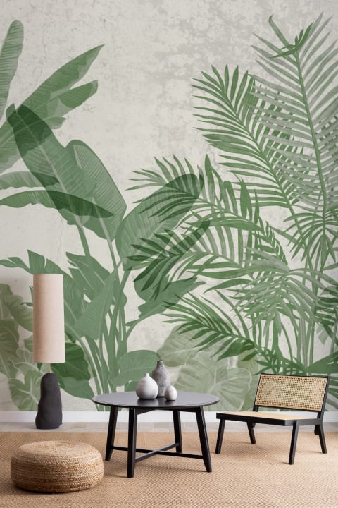 Biophilic Tropical Plants Wallpaper Mural
