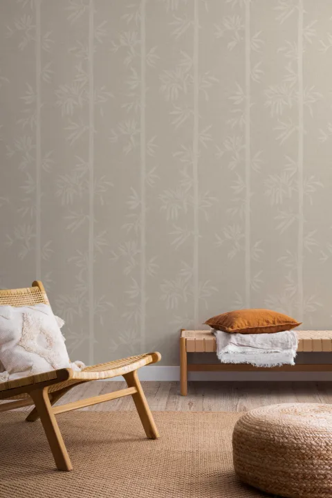 Neutral Watercolor Bamboo Wallpaper