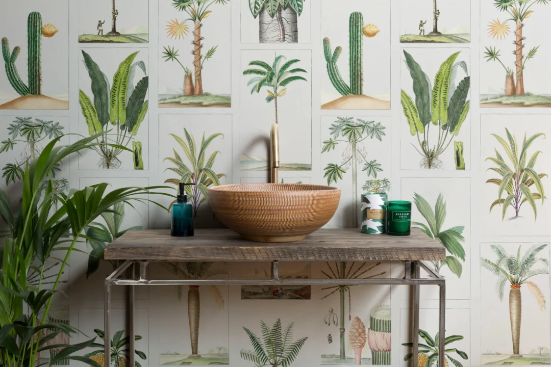 Botanical Plants Tile Pattern Wall Mural