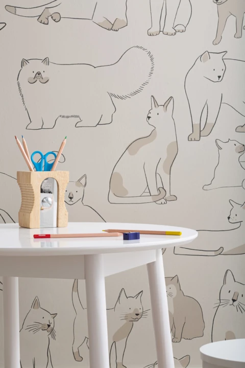 Neutru rece pisica model tapet Mural