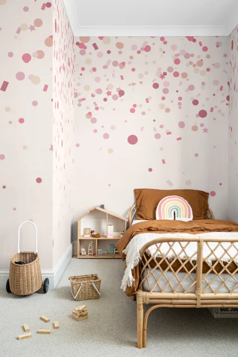 Pink Confetti Sprinkles Wallpaper Mural