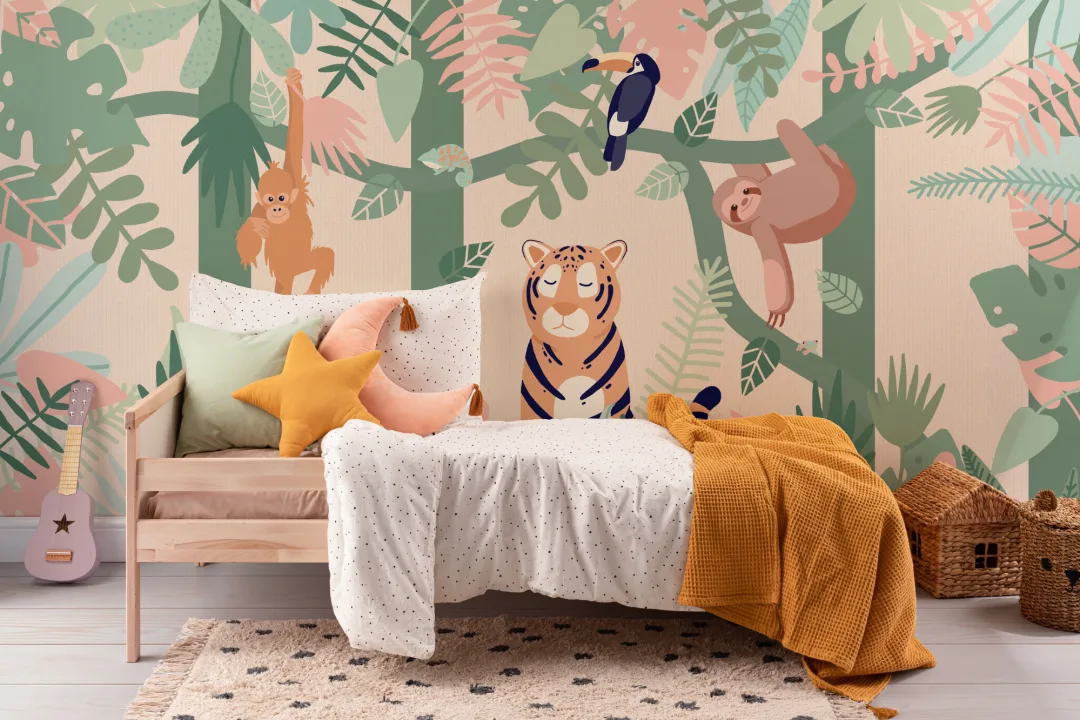 Kids Jungle Animal Friends Wallpaper Mural