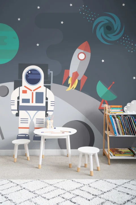 Retro Astronaut Wallpaper Mural