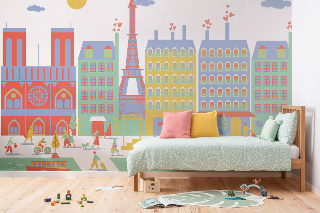 Paris City Living Wallpaper Mural