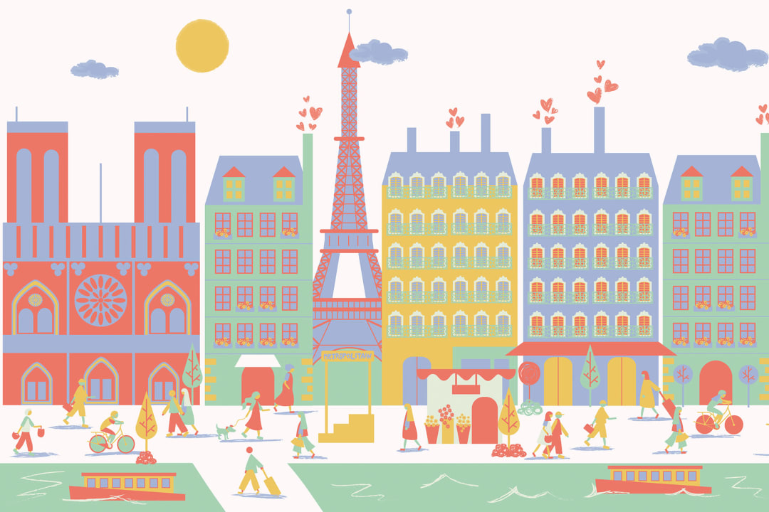Paris City Living Wallpaper Mural