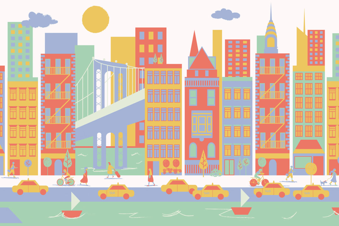 Mural Papel Pintado Ciudad de Nueva York Multicolor