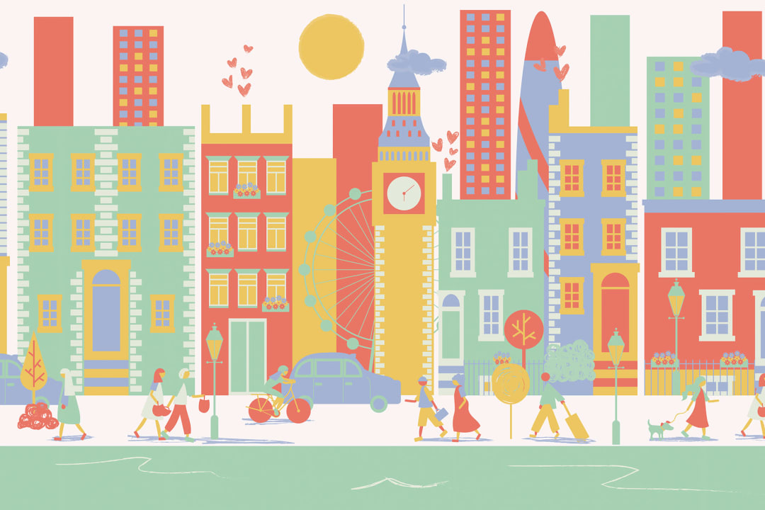 Mural Papel Pintado Ciudad de Londres Multicolor