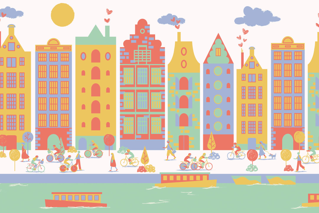 Amsterdam City Living Wallpaper Mural