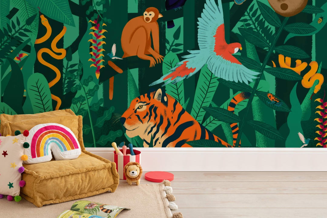 Jungle Animals Wallpaper Mural