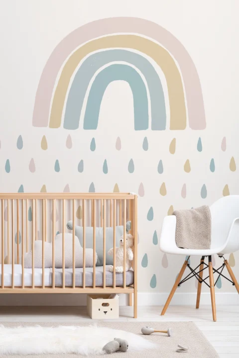 Papel de parede Mural Rainbow Raindrops