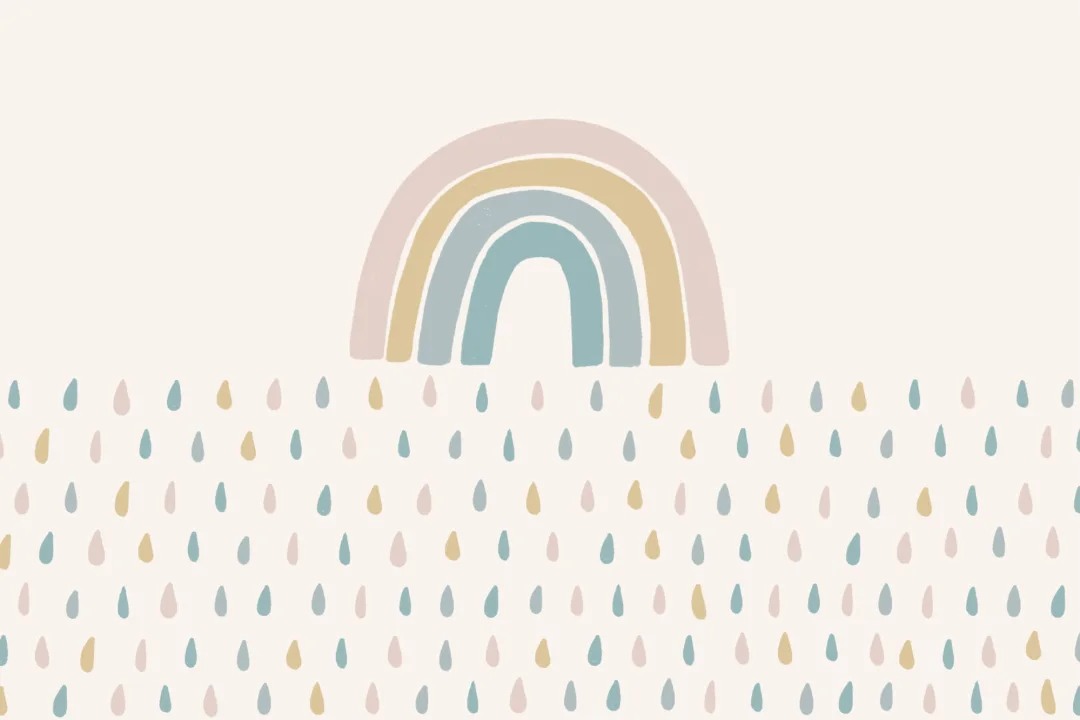 Mural Papel Pintado Arcoiris y Gotas de Agua
