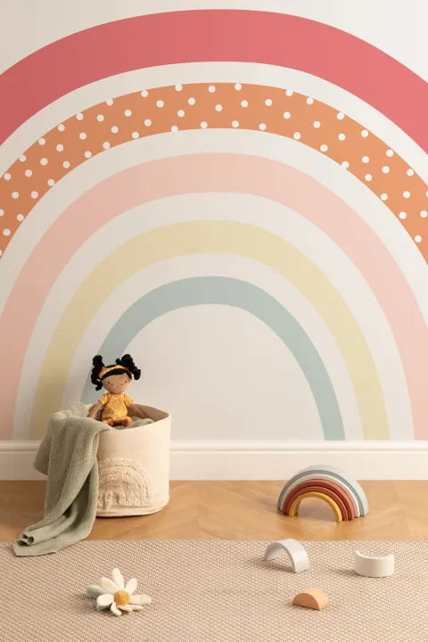 Nursery Rainbow Mural Wallpaper