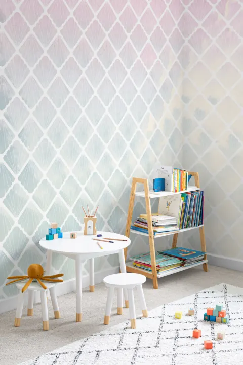 Ombre Mermaid Scale Seashell Wallpaper Mural