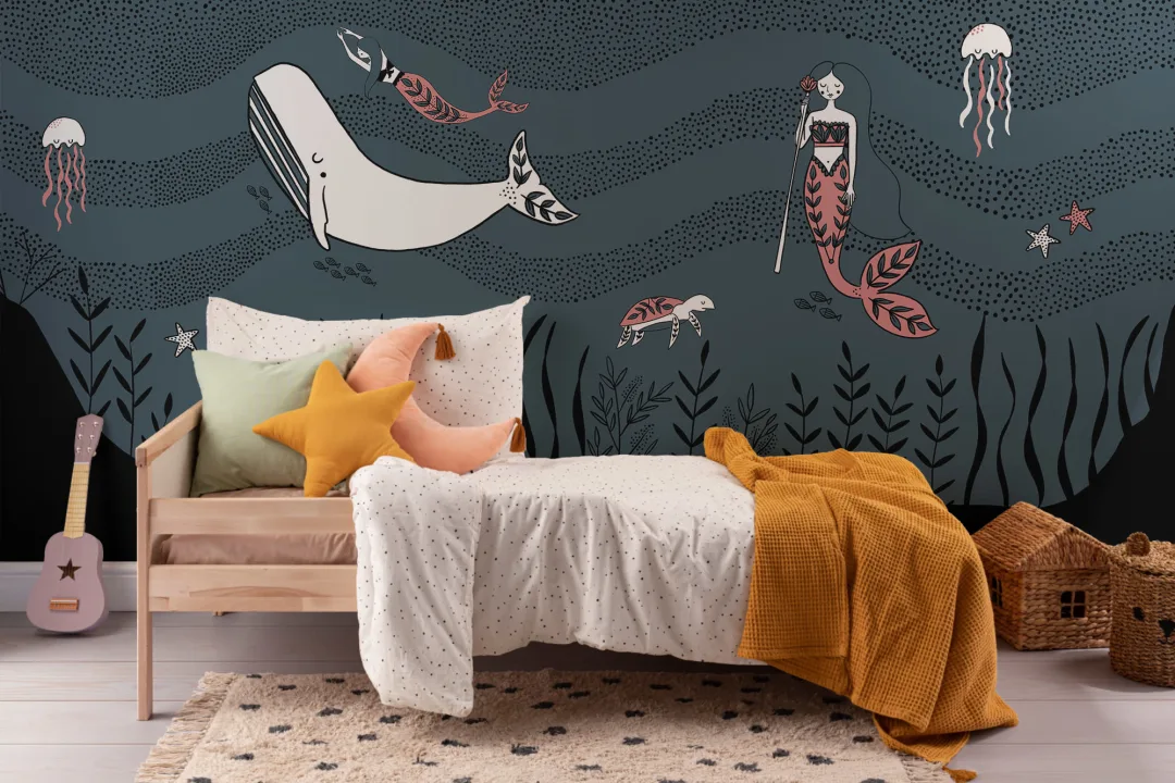 Beautiful Mermaid Theme Sea Life Wallpaper Mural