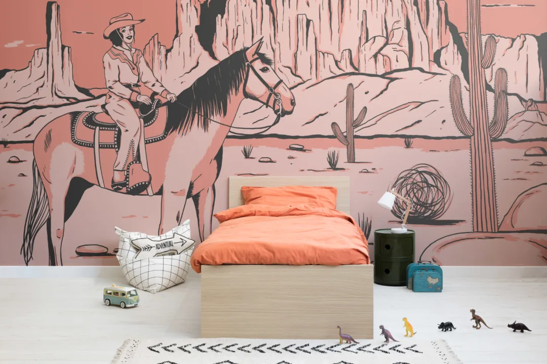 Wild West Cowgirl Horse Wallpaper Mural