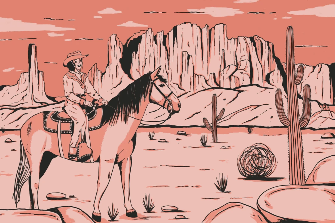 Wild West Cowgirl Horse Wallpaper Mural