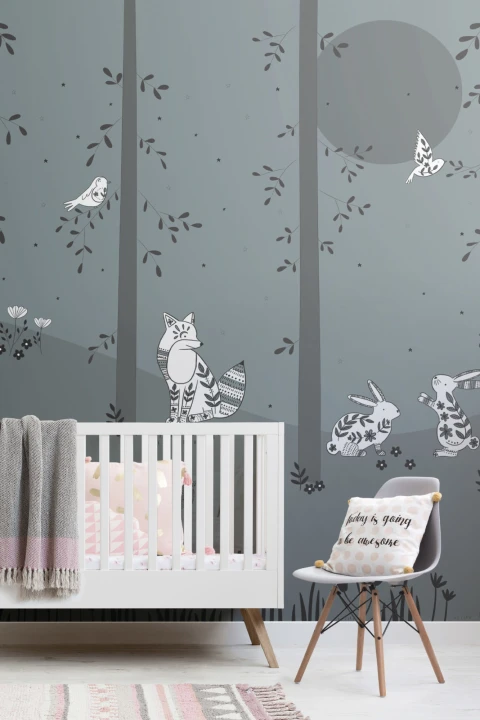 Illustrated Forest & Animals Children’s Wallpaper Mural