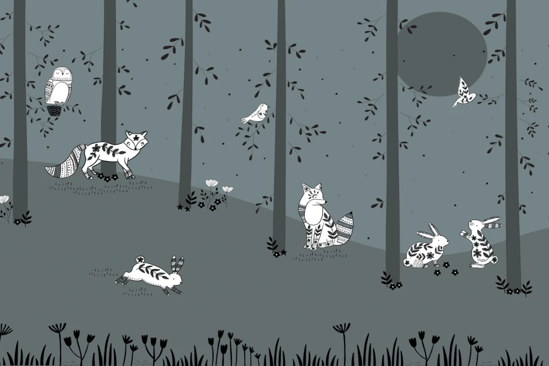 Illustrated Forest & Animals Children’s Wallpaper Mural