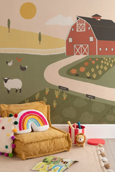 Barnyard Farm Animal Scene Fototapeta dla dzieci
