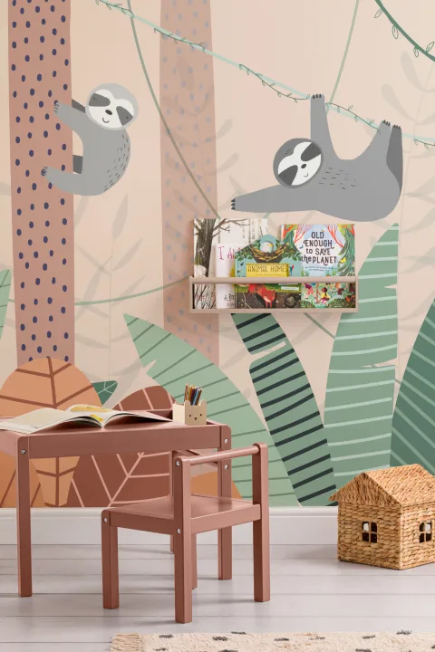 Cute Cartoon Sloth Wallpaper Mural