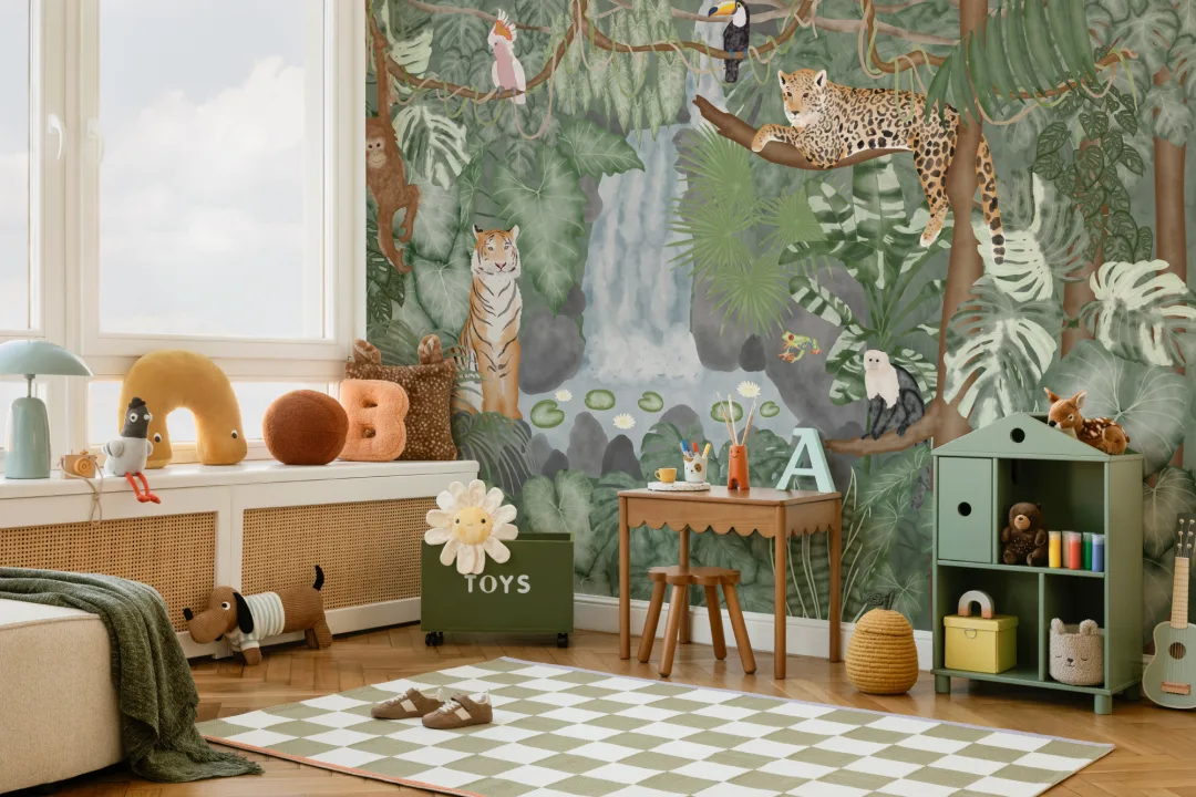 Mural Animales de la Selva a la Acuarela