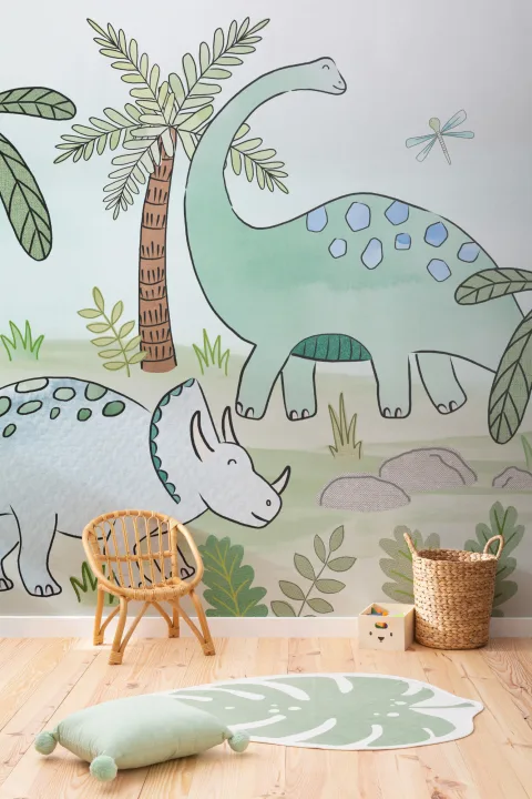 Mural con Dinosaurios en la Naturaleza