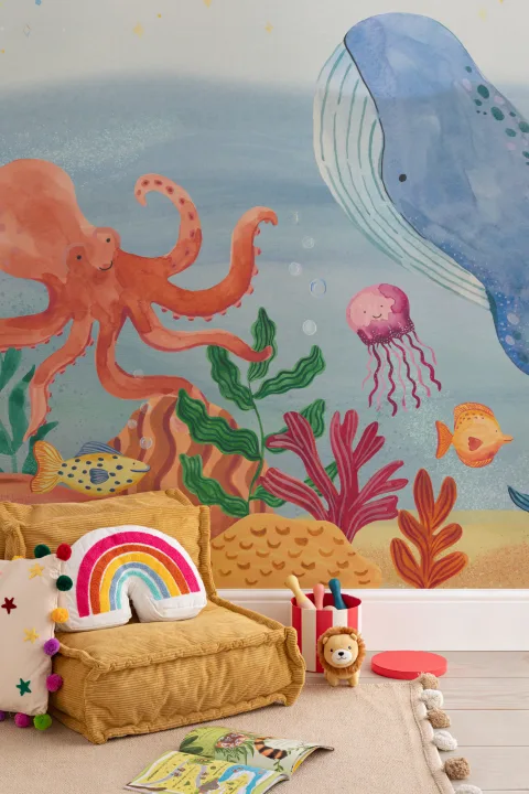 Multicolour Underwater Adventure Kids' Mural Creates a Playful Vibe