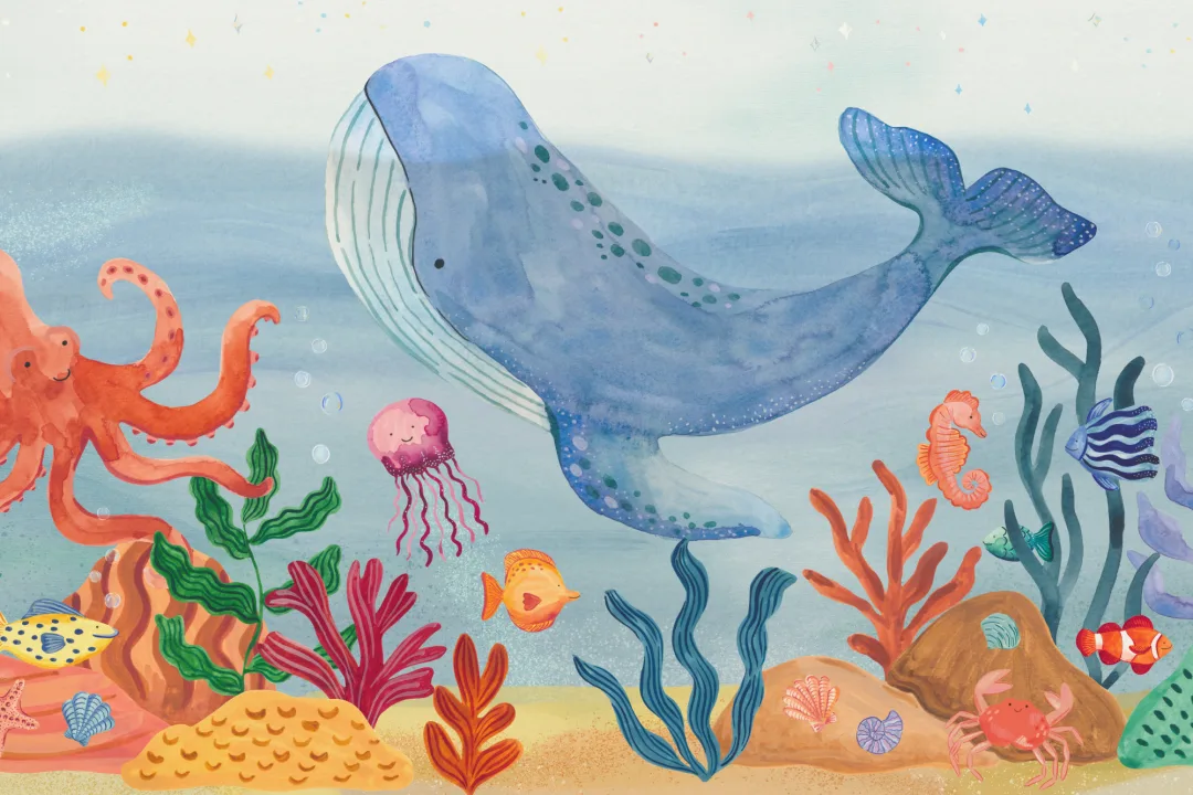 Multicolor Underwater Adventure Kids' Mural Creates A Playful Vibe