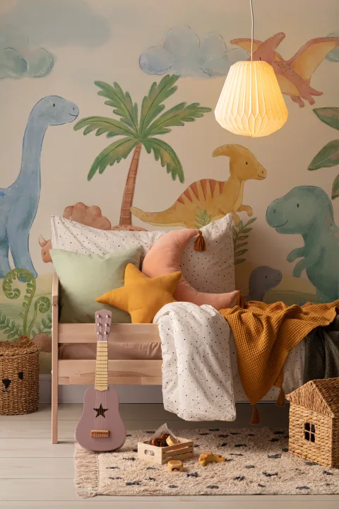Multicolor Dinosaur Paradise Kids' Mural For Playful Spaces