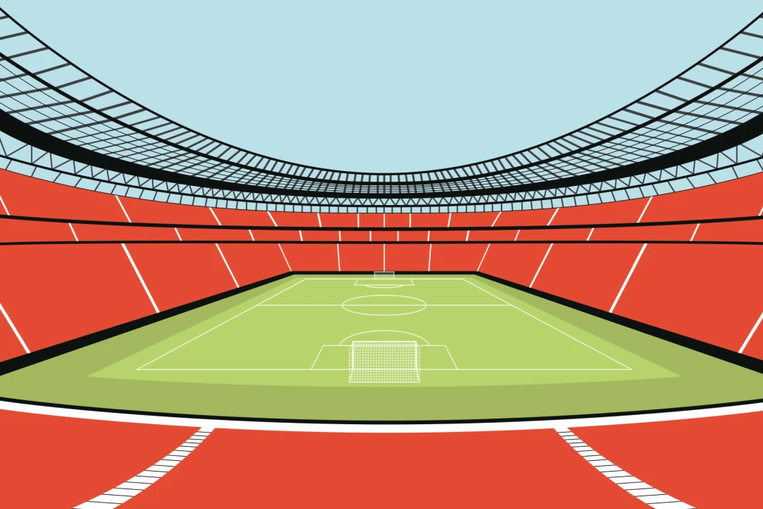 Kids Red Soccer Stadion Mural