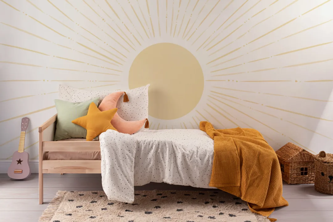 Mural Infantil Amarillo Boho Sunshine