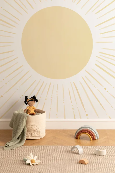 Kids Yellow Boho Sunshine Mural