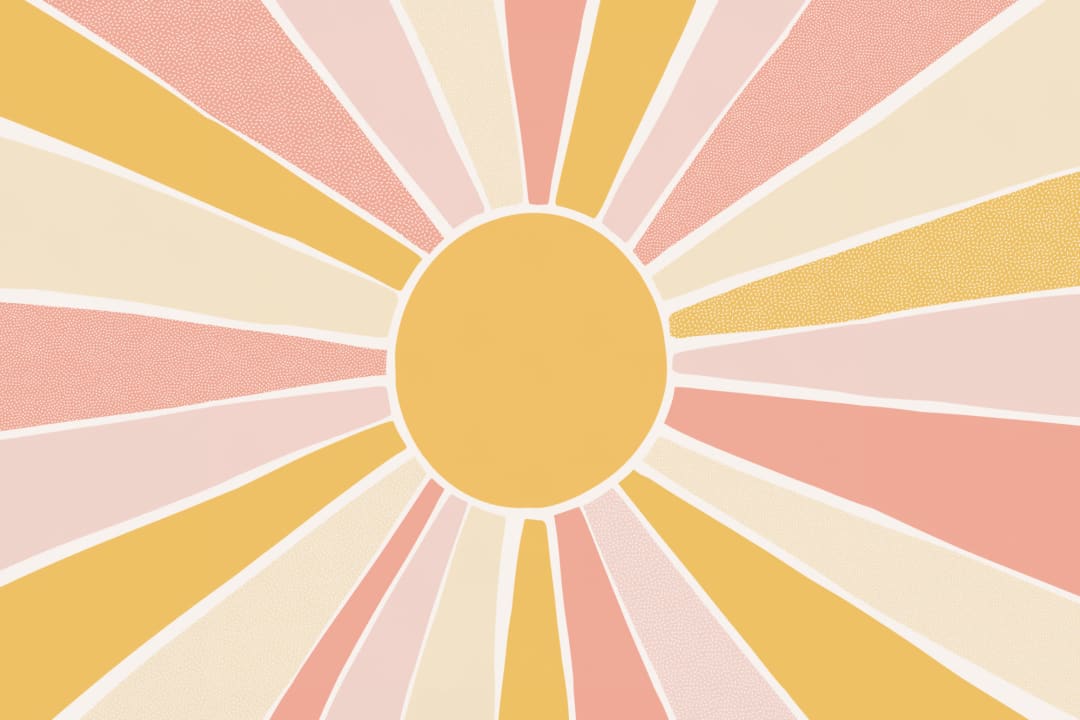 Kids Pink Boho Block Sunshine Mural