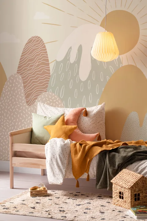 Copii Boho Snowy Mountains Mural
