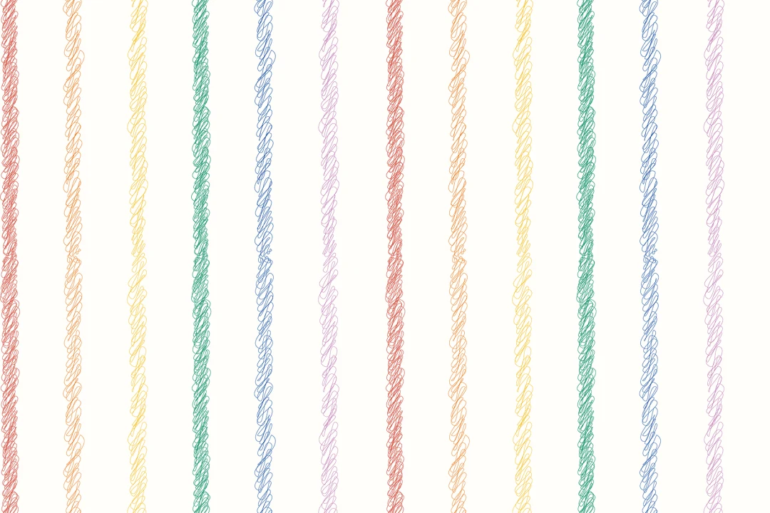 Papel pintado a rayas multicolor divertido dibujado a mano