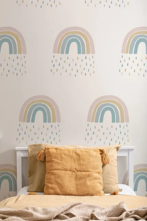 Pastel Rainbow Raindrop Wallpaper