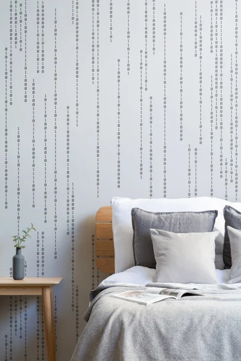 Binary Code Musta & Valkoinen STEM kuvio kuvatapetti